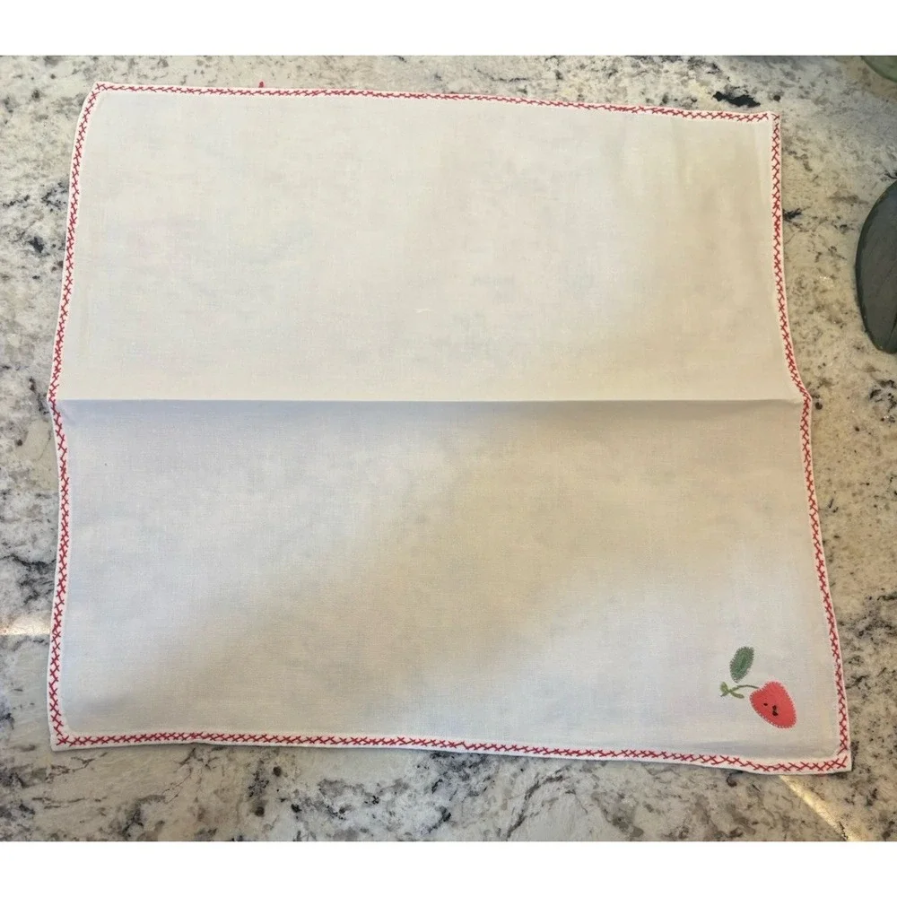 NOS Vintage Oval Strawberry Tablecloth 72